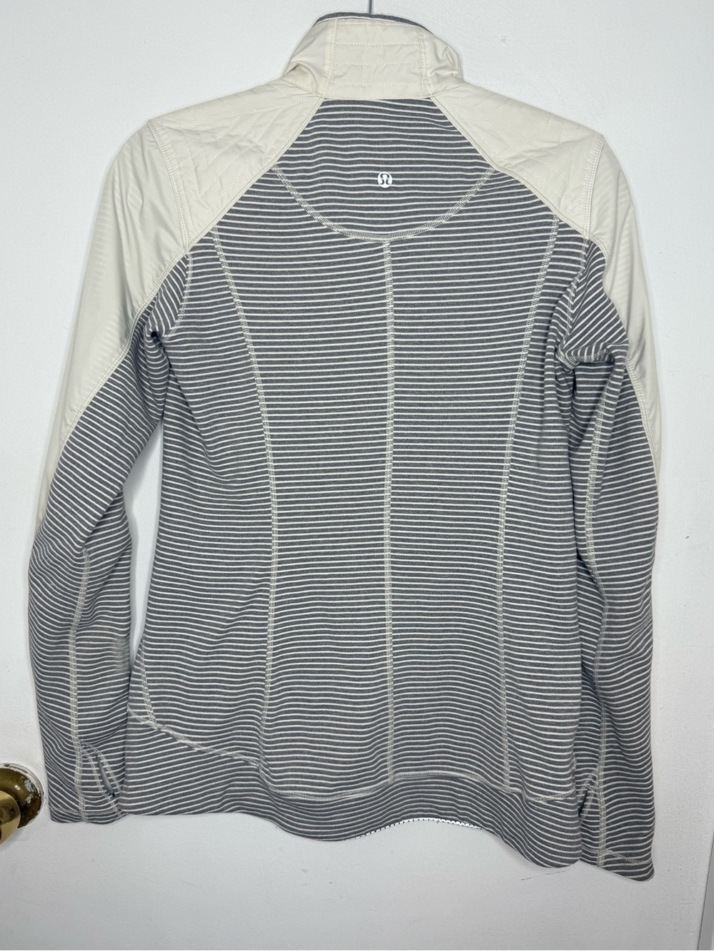 lululemon athletica Performance Zip Jacket in Cream and Gray - Picture 2 of 5